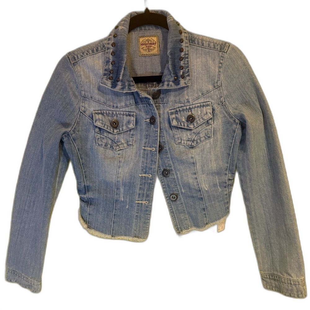 Highway Jeans Crop Jean Jacket  Small Light wash